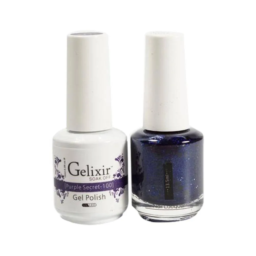GELIXIR / Gel Nail Polish Matching Duo - 100 Purple Secret