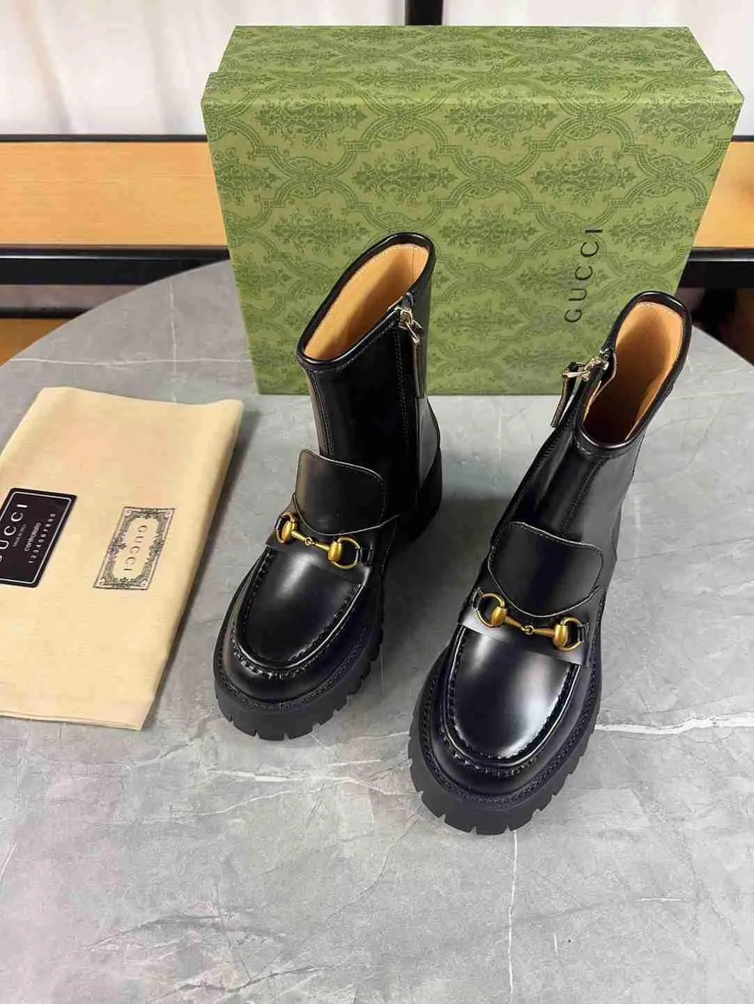 GG HORSEBIT ANKLE BOOTS LEATHER BLACK