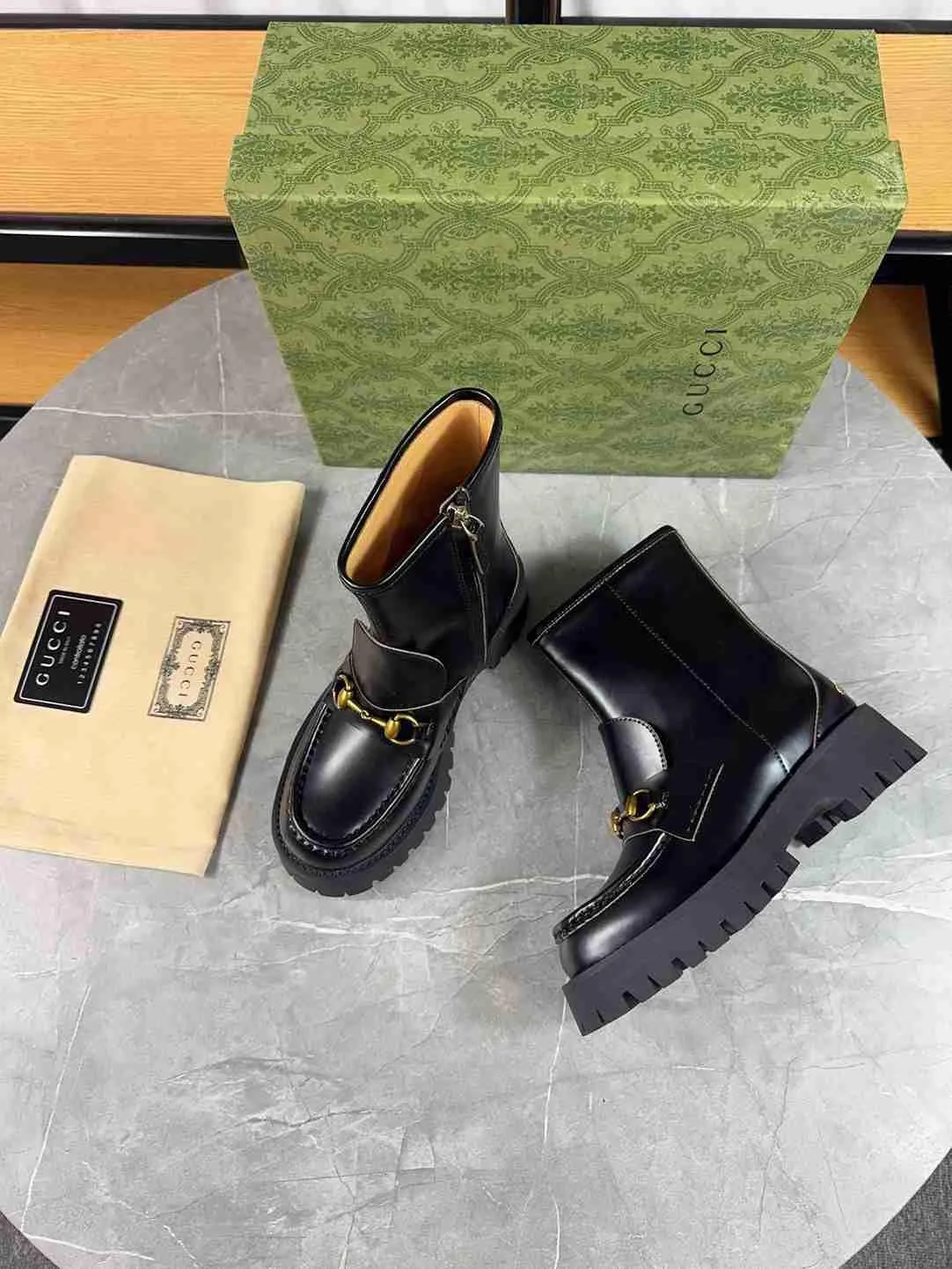 GG HORSEBIT ANKLE BOOTS LEATHER BLACK