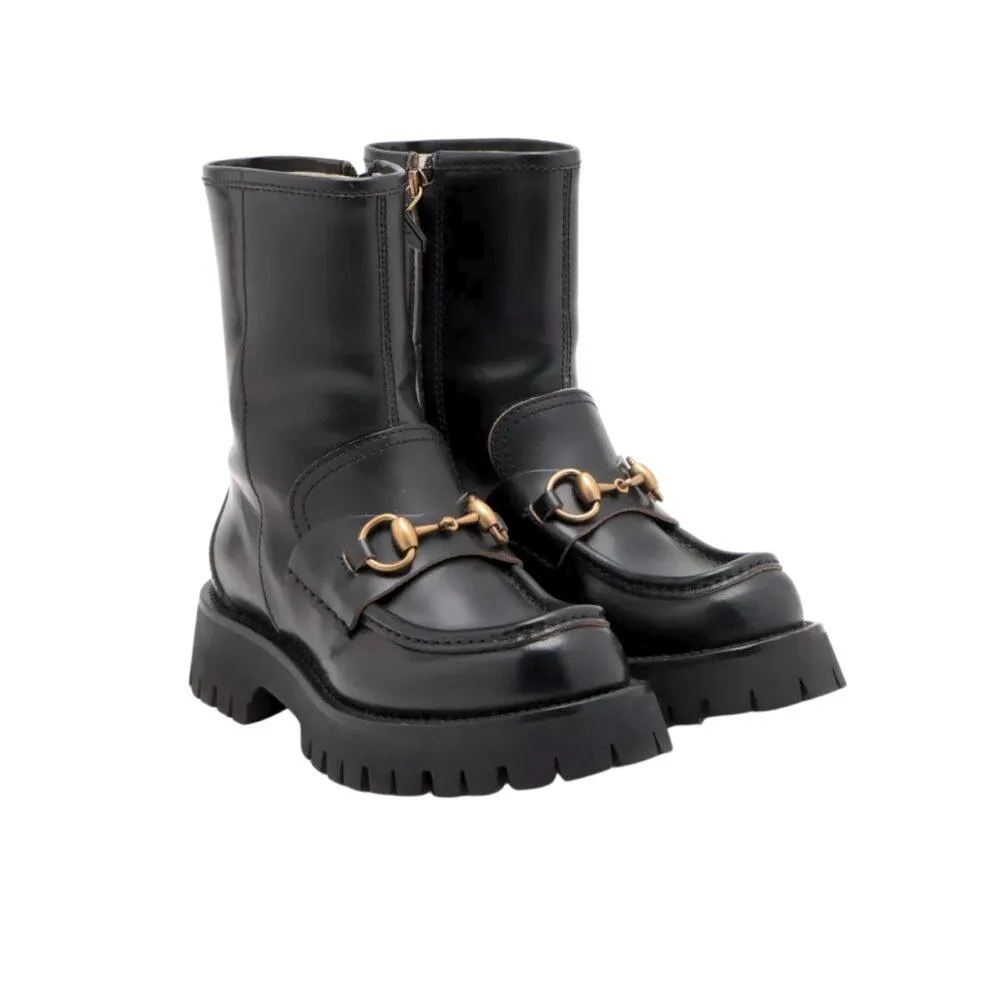 GG HORSEBIT ANKLE BOOTS LEATHER BLACK