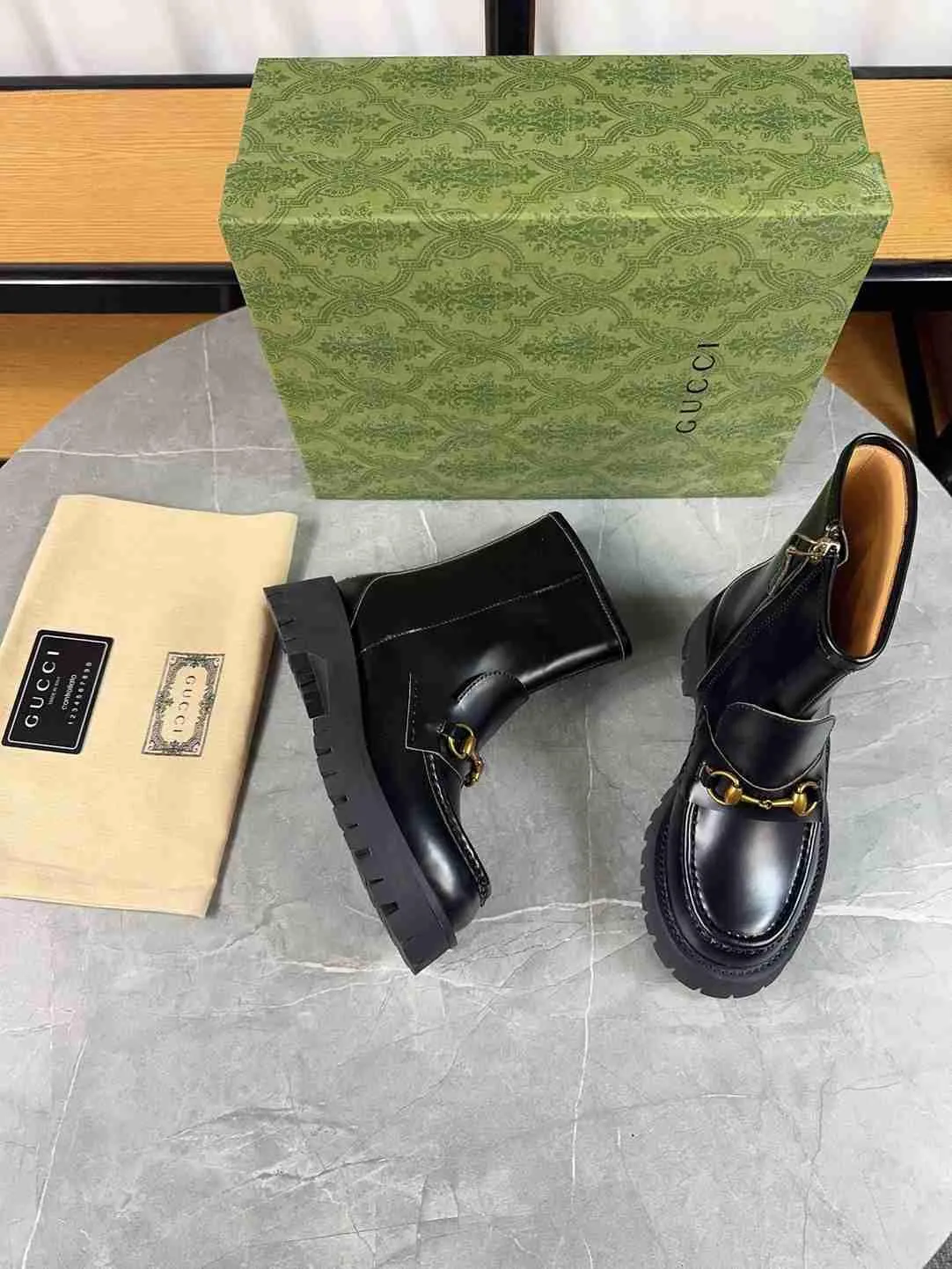 GG HORSEBIT ANKLE BOOTS LEATHER BLACK