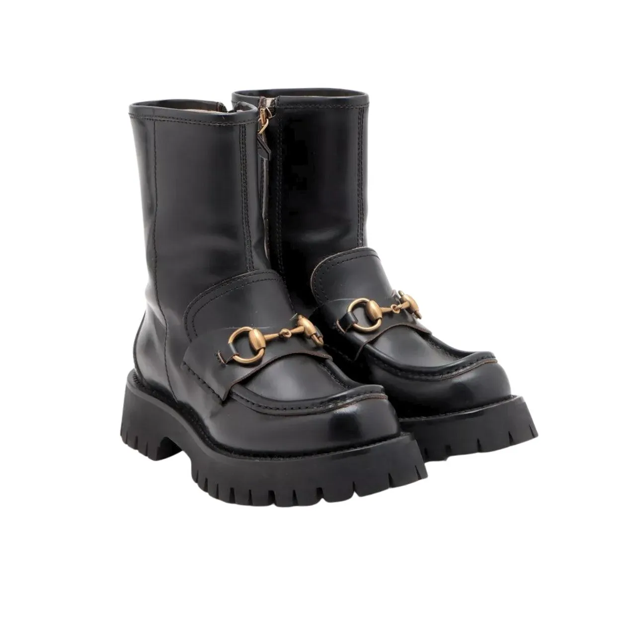 GG HORSEBIT ANKLE BOOTS LEATHER BLACK