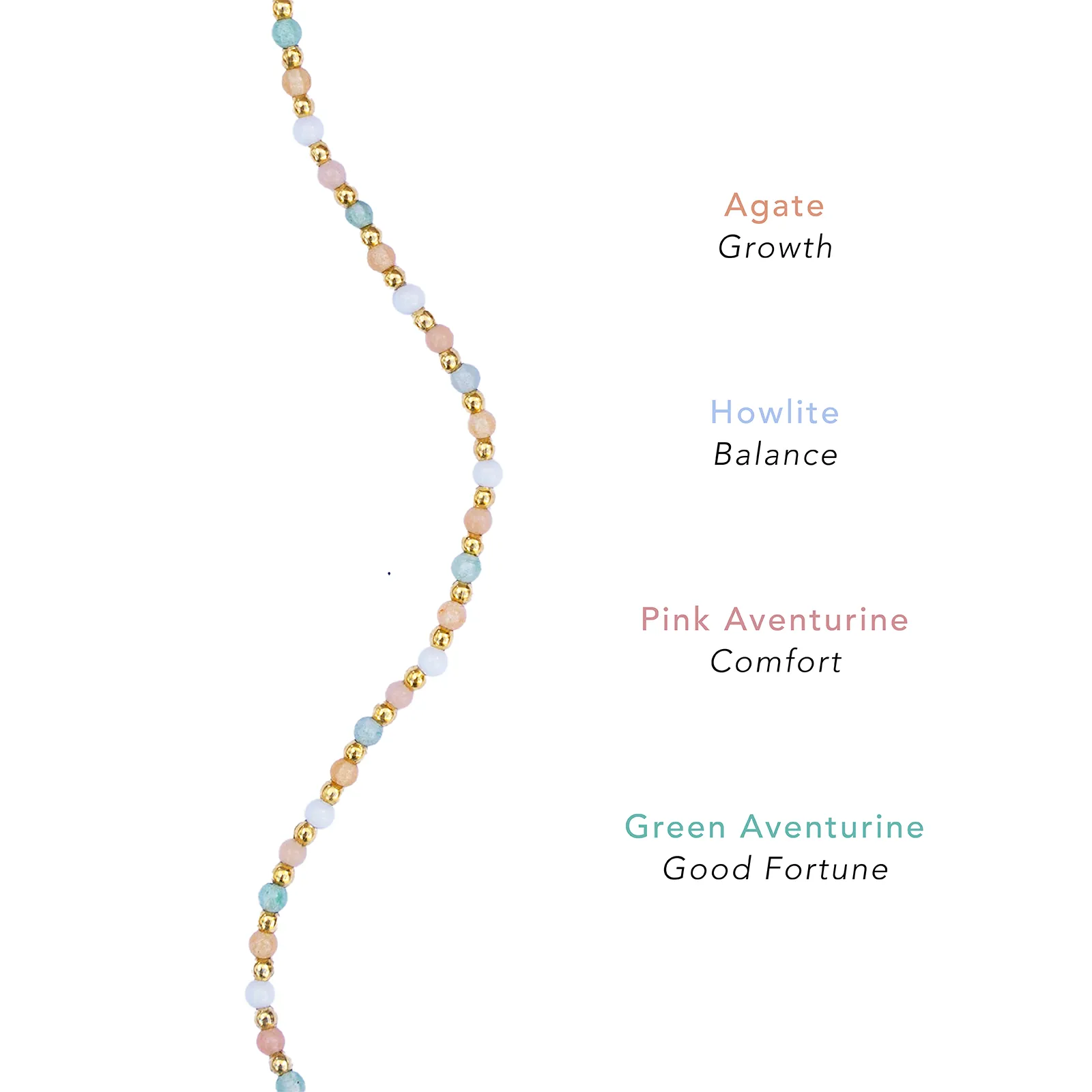 Good Fortune   Growth 2mm Metal Accent Healing Necklace