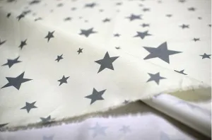 Gray Stars Oxford Cotton Fabric - Fabric By the Yard 96492
