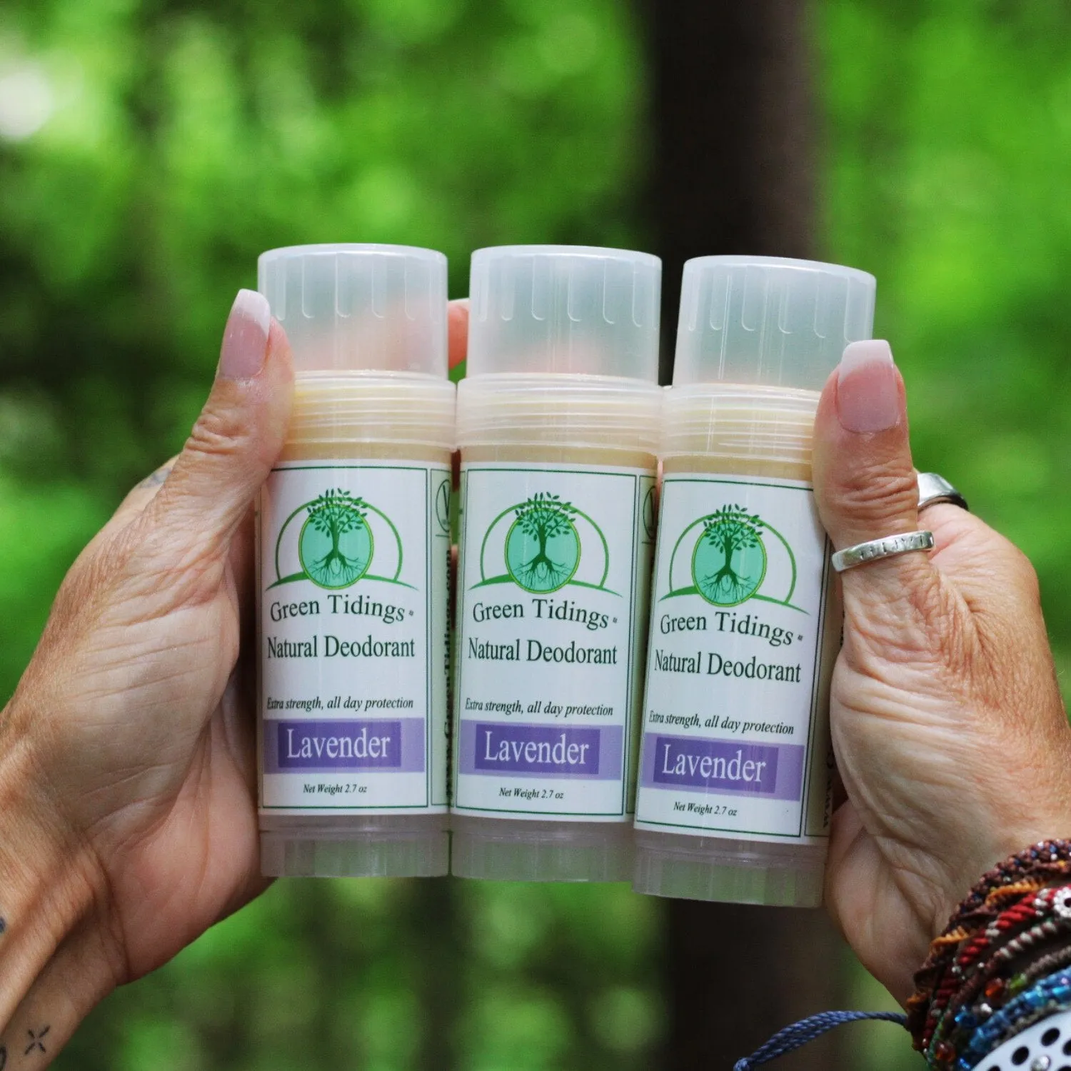 Green Tidings All Natural Deodorant- Lavender, 2.7 Ounces 3 PACK