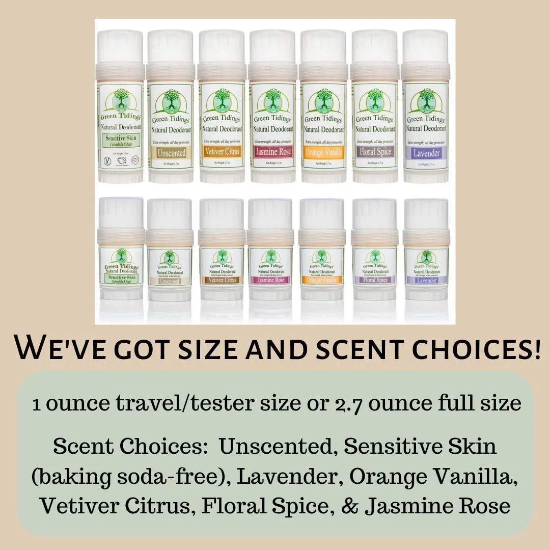 Green Tidings All Natural Deodorant- Lavender, 2.7 Ounces 3 PACK