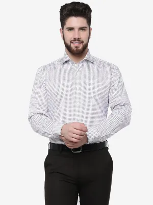 Grey Printed Slim Fit Formal Shirt | JadeBlue