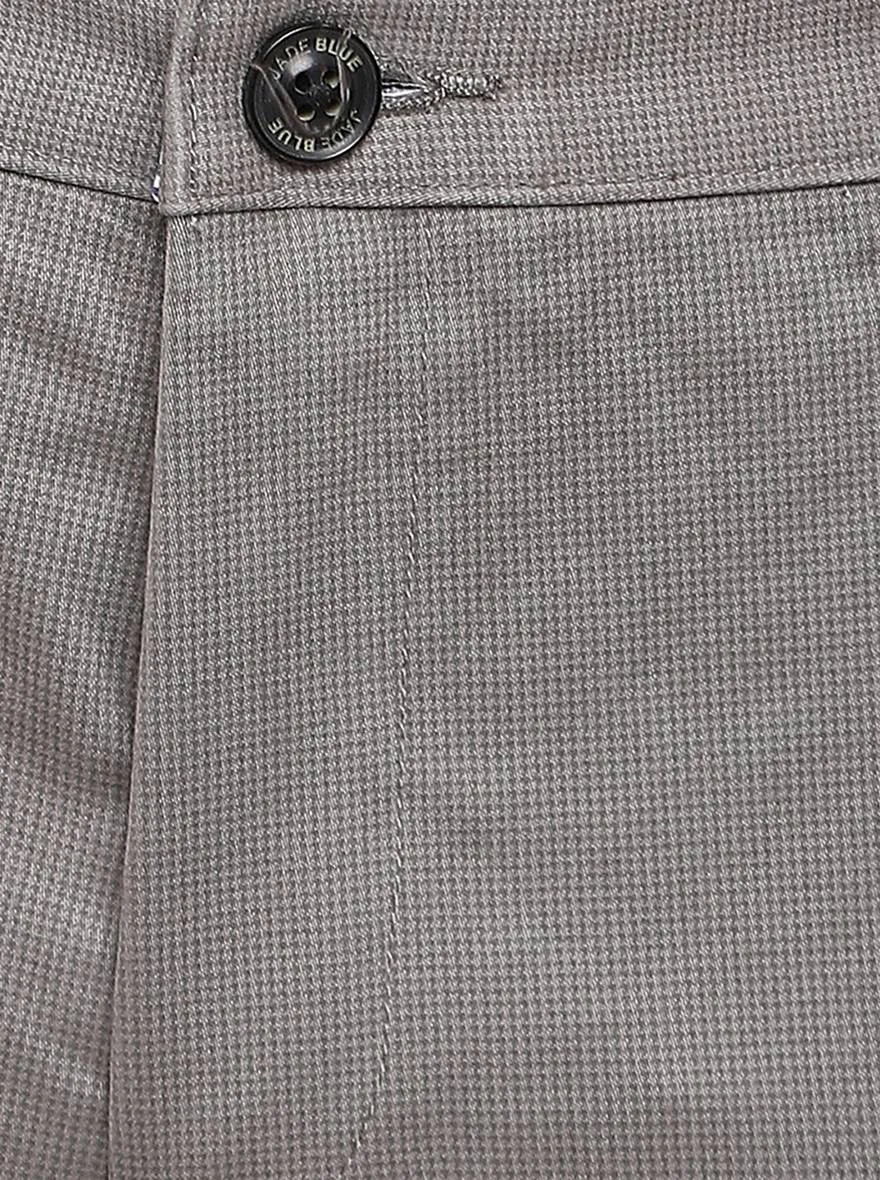 Grey Solid Slim Fit Casual Trouser | JadeBlue