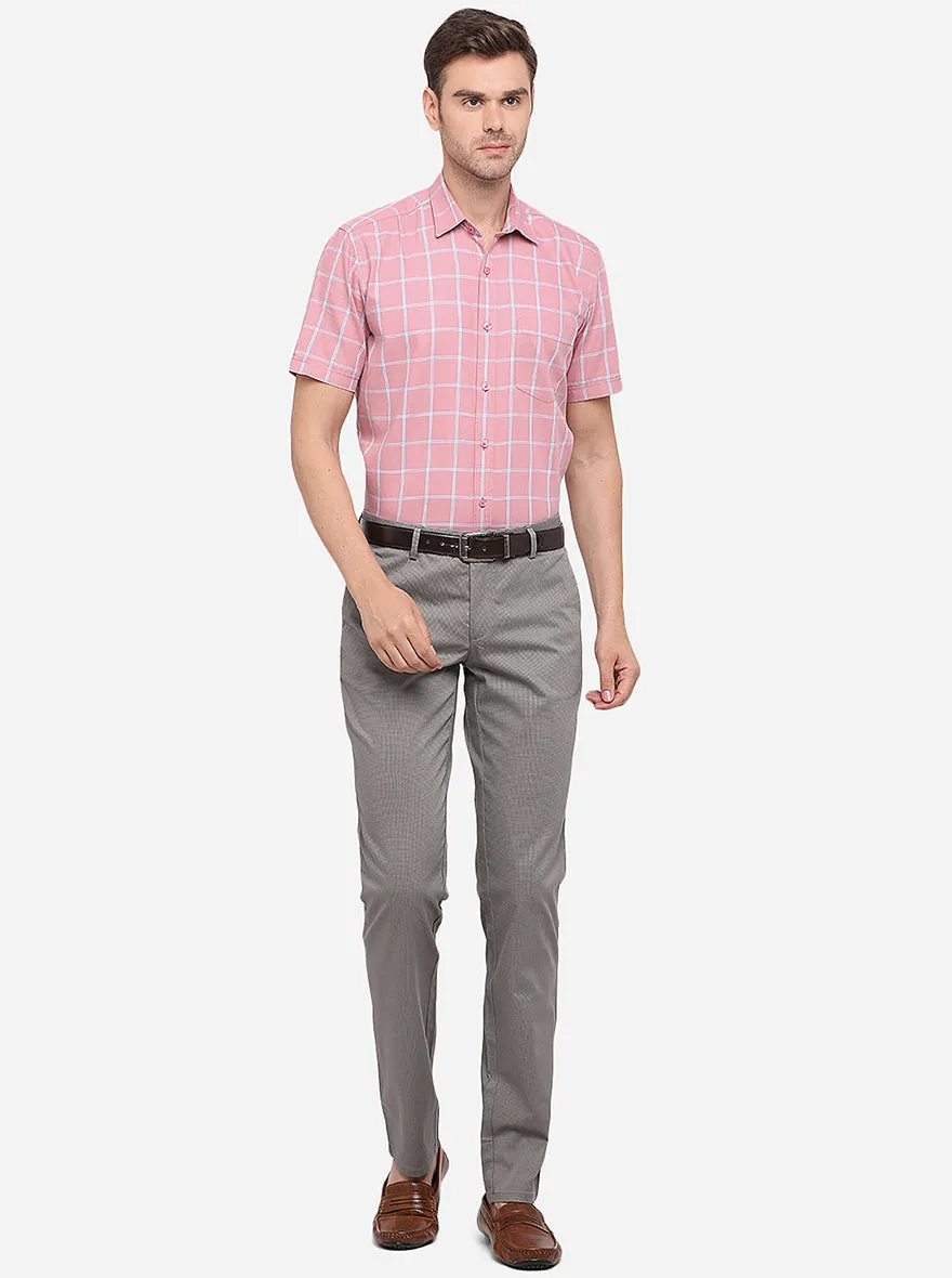 Grey Solid Slim Fit Casual Trouser | JadeBlue