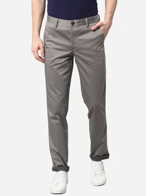 Grey Solid Uno Fit Casual Trouser | JadeBlue