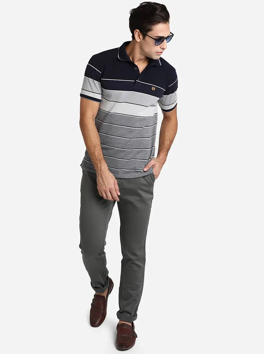 Grey Solid Uno Fit Casual Trouser | JadeBlue