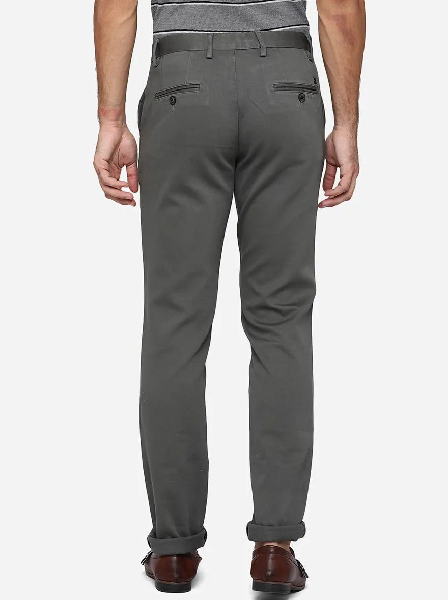 Grey Solid Uno Fit Casual Trouser | JadeBlue