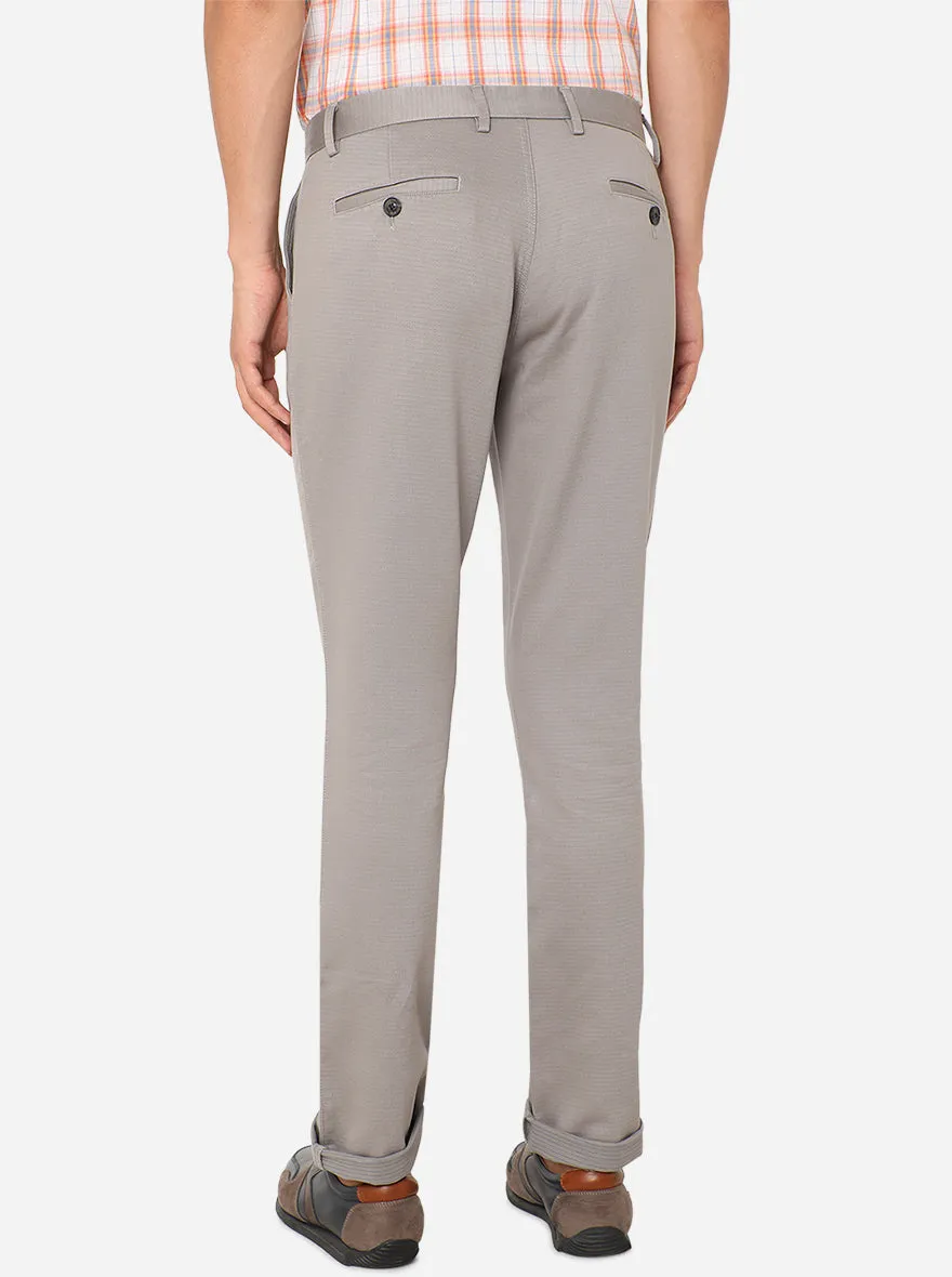 Grey Solid Uno Fit Casual Trouser | JadeBlue