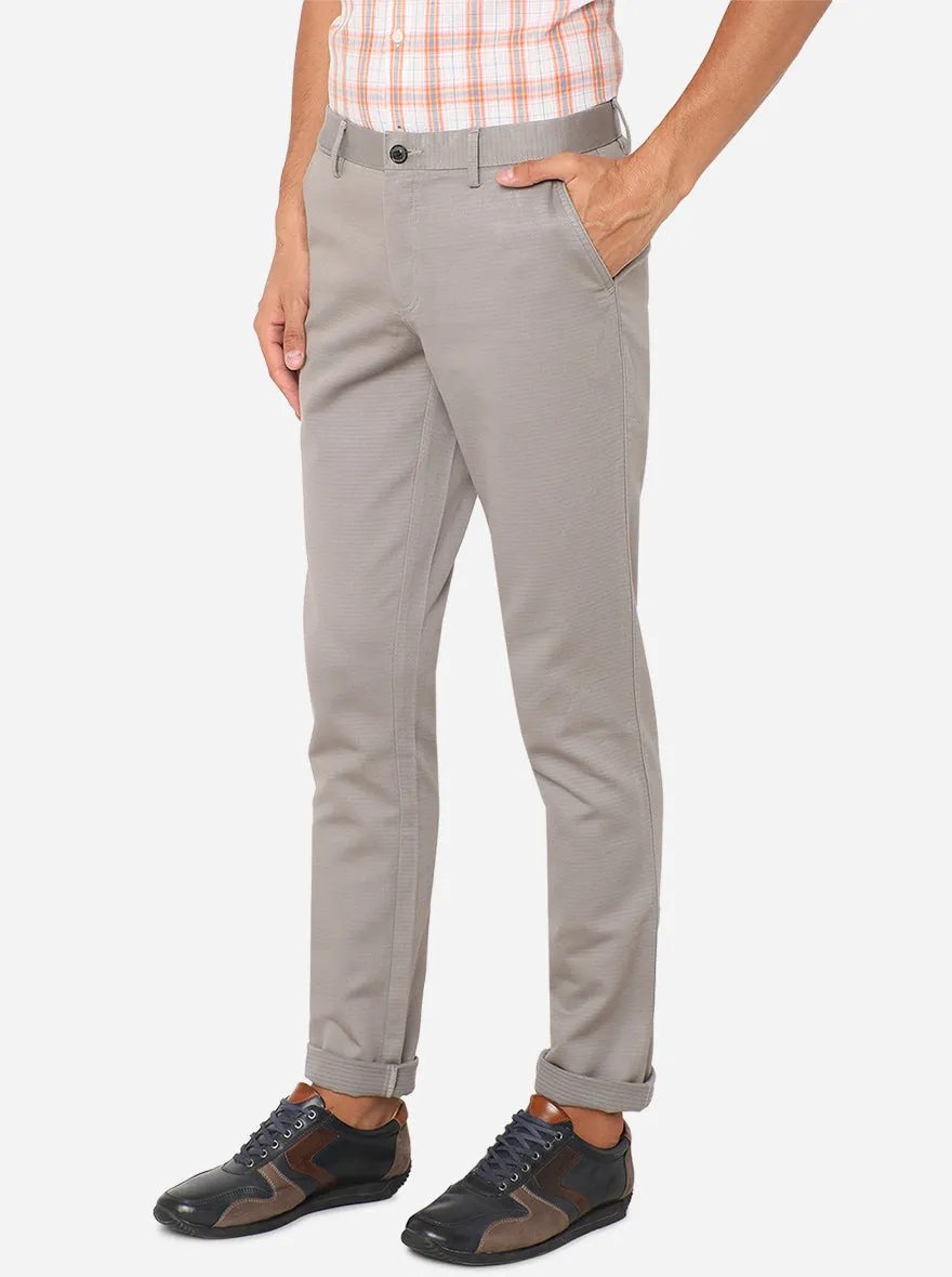 Grey Solid Uno Fit Casual Trouser | JadeBlue