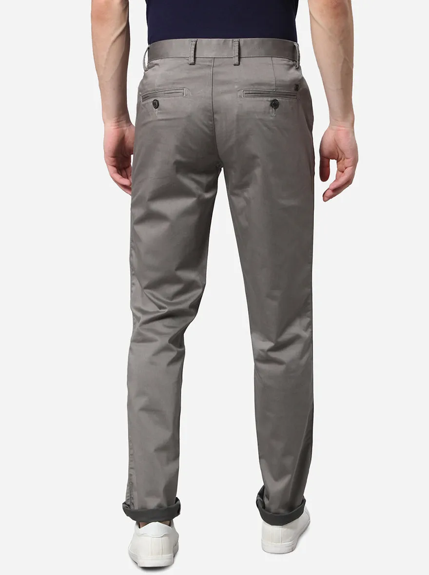 Grey Solid Uno Fit Casual Trouser | JadeBlue