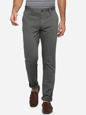 Grey Solid Uno Fit Casual Trouser | JadeBlue