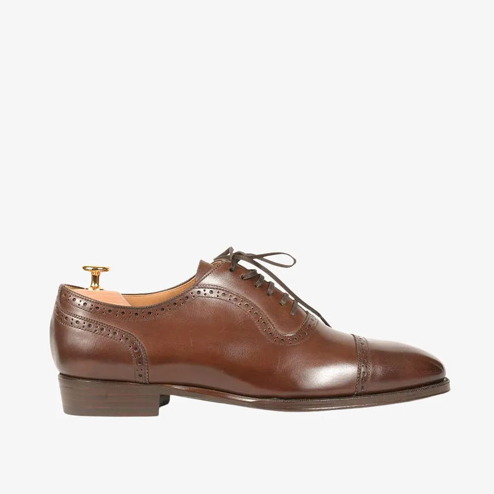 Handmade Brown Leather Oxfords for Men