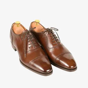 Handmade Brown Leather Oxfords for Men