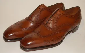 Handmade Brown Wingtip Dress Shoes for Men
