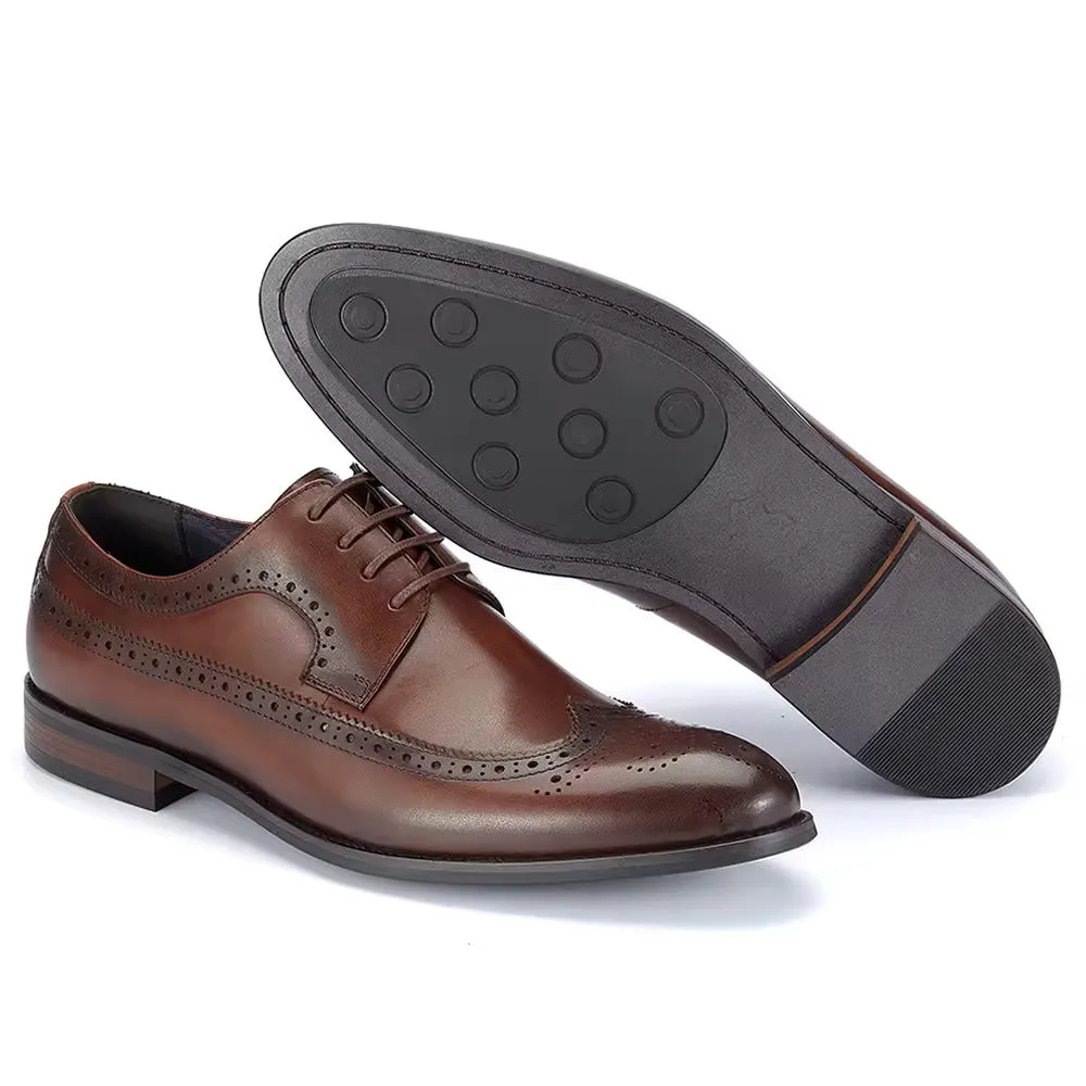 Handmade Full Grain Leather Wingtip Brogue Shoes