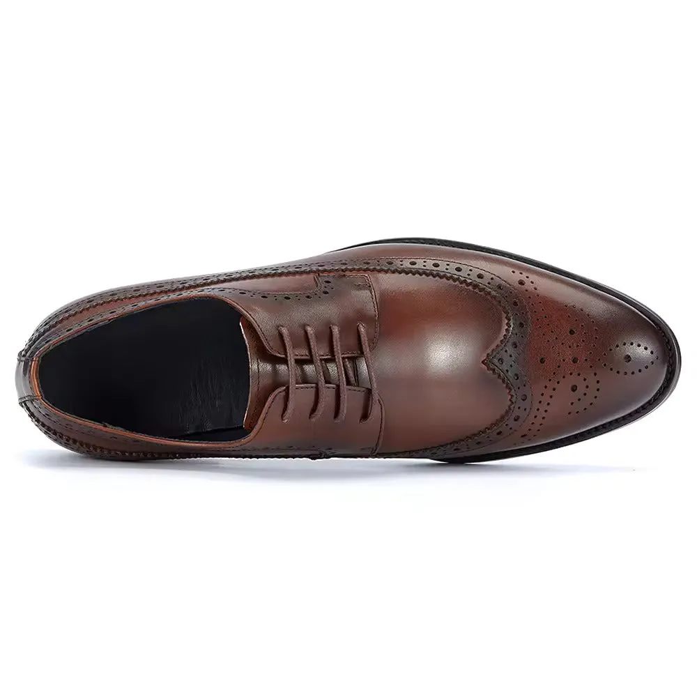 Handmade Full Grain Leather Wingtip Brogue Shoes