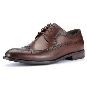 Handmade Men's Full Grain Leather Wingtip Brogue Shoes