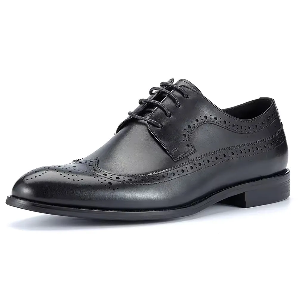Handmade Men's Full Grain Leather Wingtip Brogue Shoes