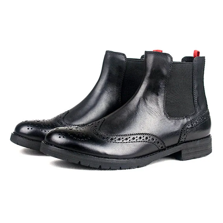 Handmade Patent Cow Leather High Ankle Boots