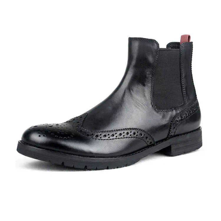 Handmade Patent Cow Leather High Ankle Boots