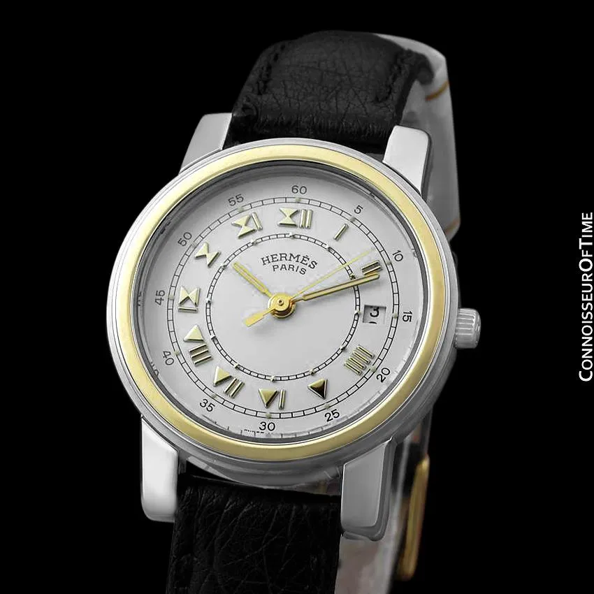 Hermes Carrick Ladies Watch - Stainless Steel & 18K Gold
