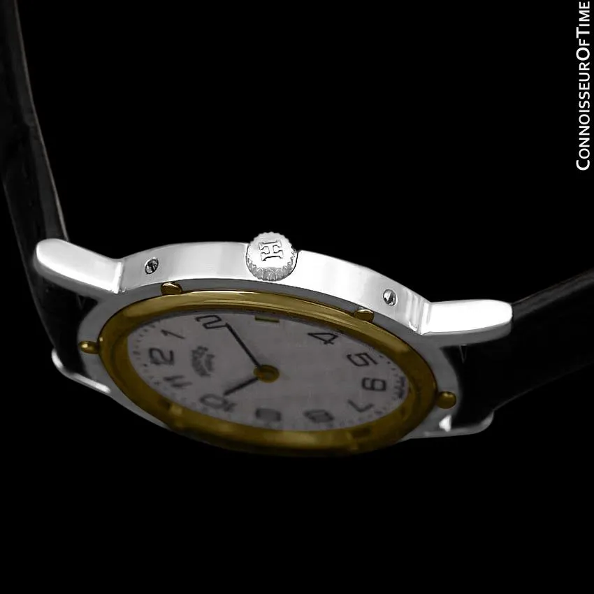 Hermes Mens Clipper 2-Tone Quartz Watch - Stainless Steel & 18K Gold Plated
