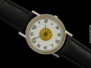 Hermes Sellier Mens or Unisex Quartz Watch - Stainless Steel & 18K Gold