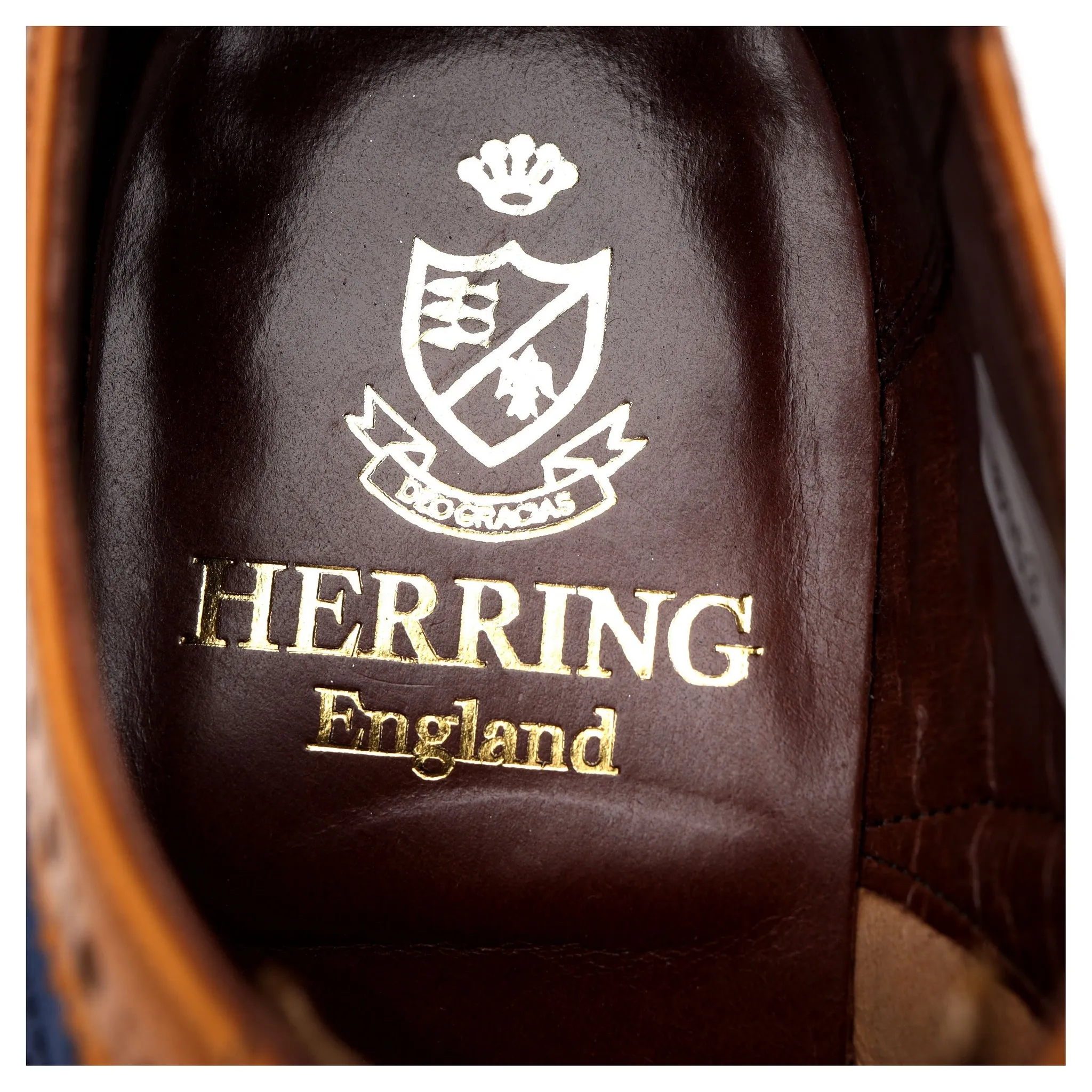 Herring 'Fencote' Tan Brown Leather Oxford Brogue UK 7.5 F