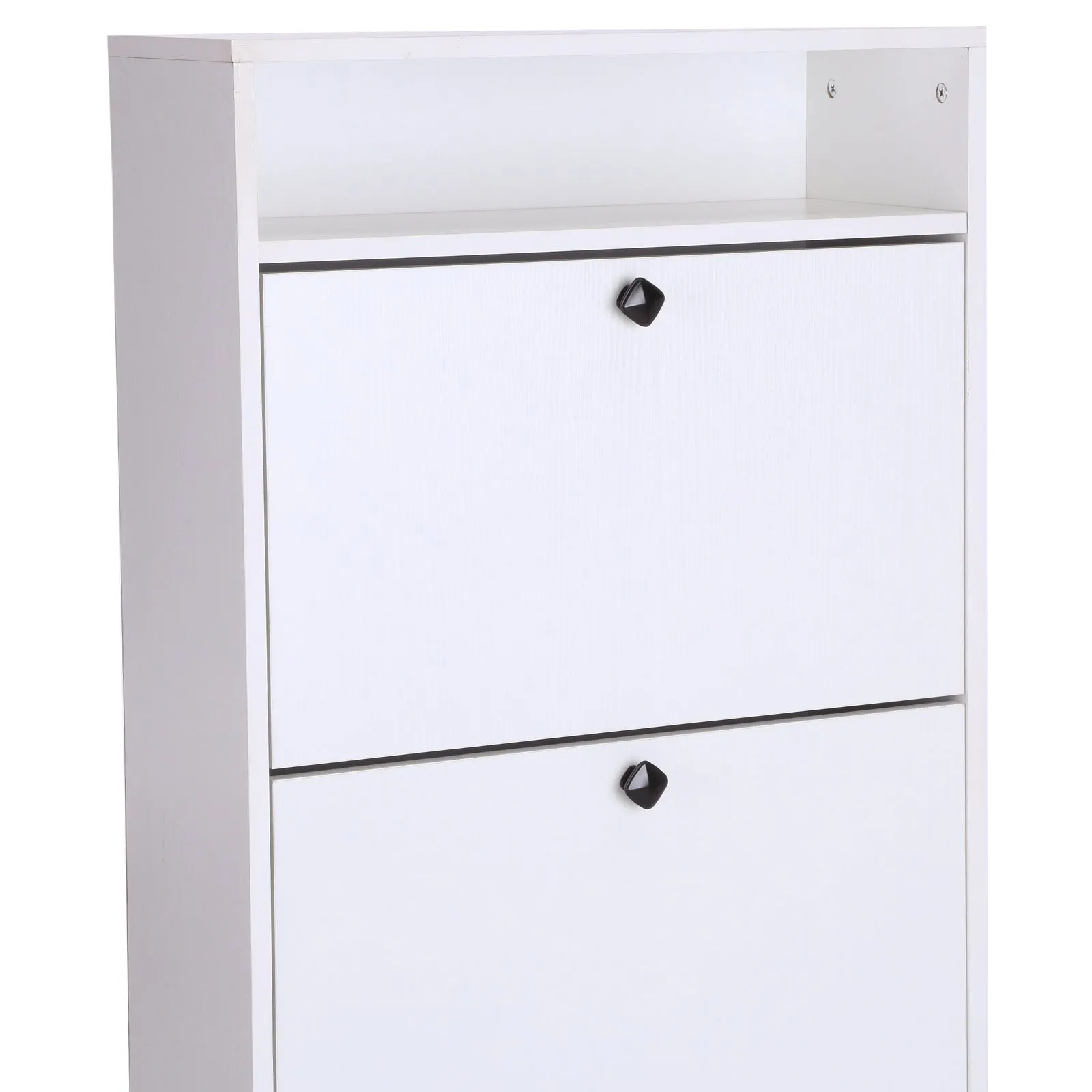 Homcom Three-Tipping Drawer Shoe Storage Cabinet - White