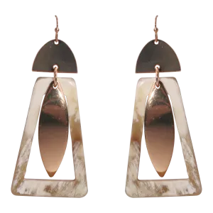 Iconography Rose Gold & Horn Drop Earrings