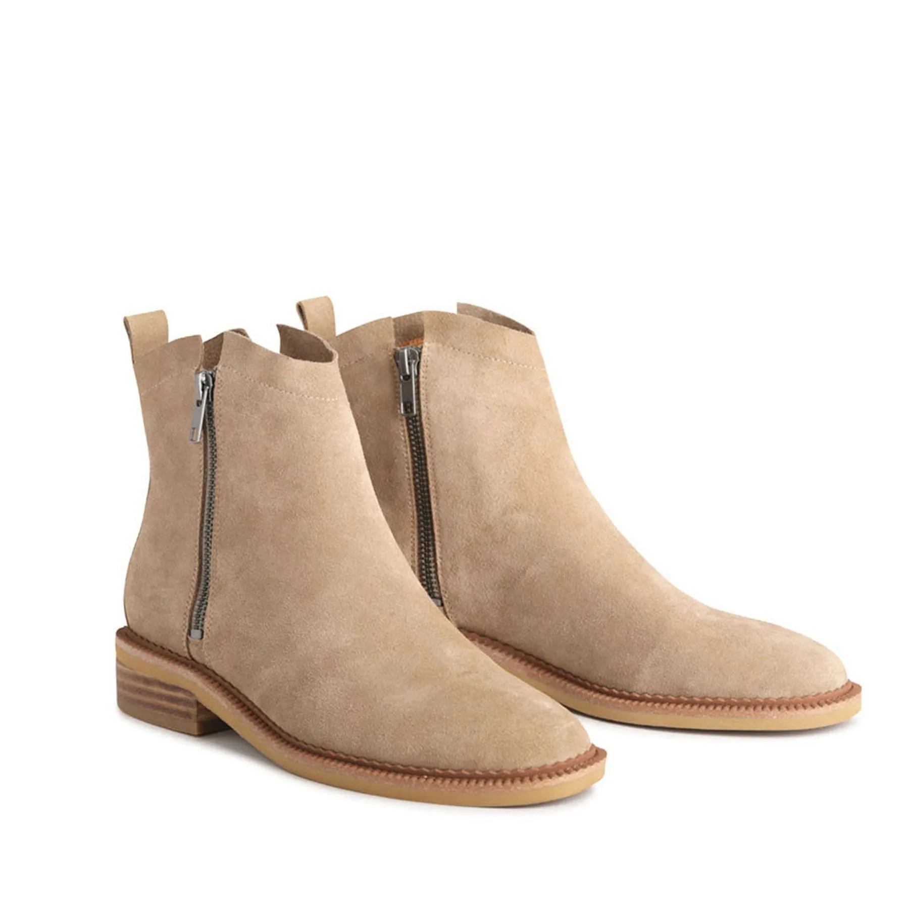 KARLAN LEATHER SUEDE ANKLE BOOTS