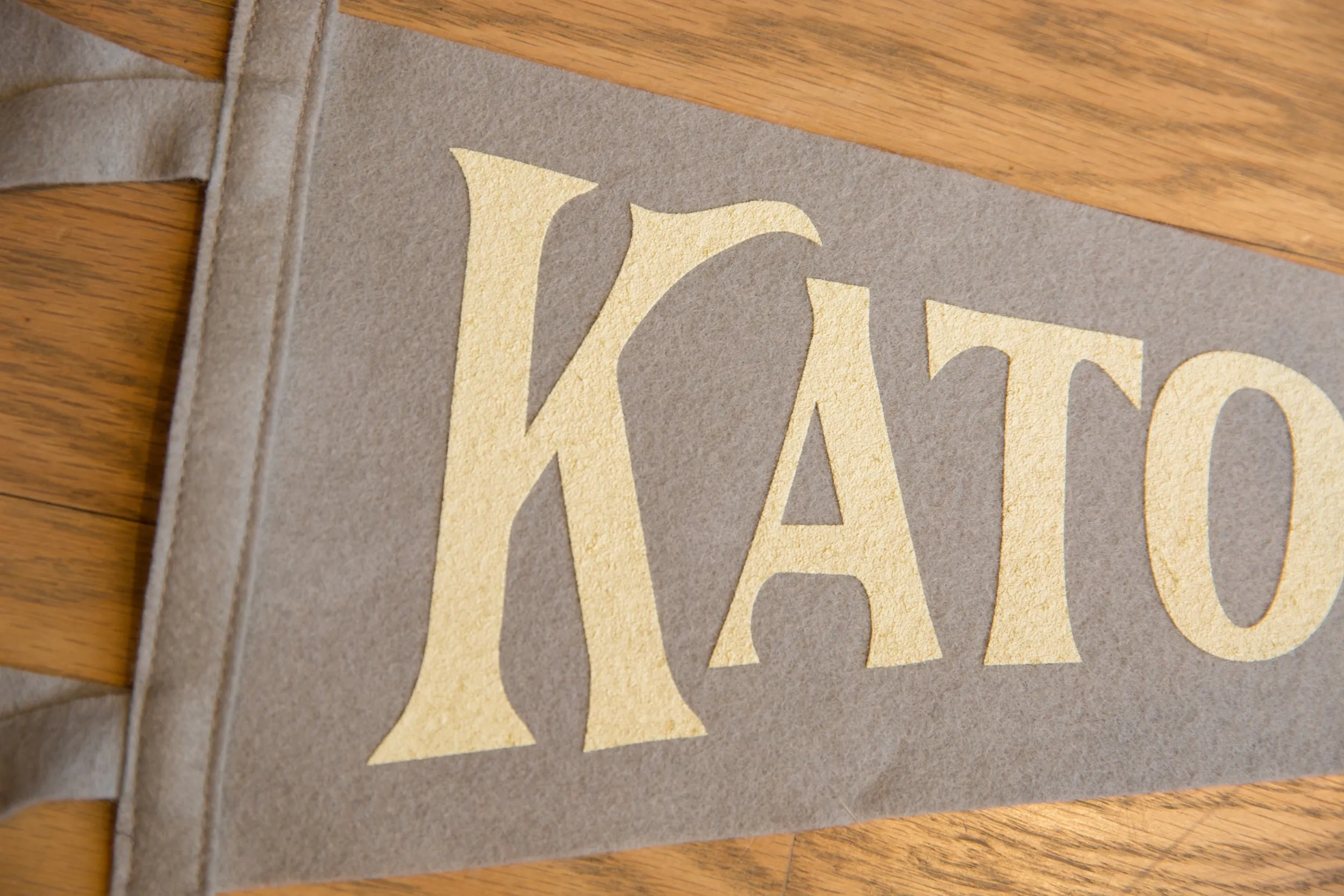 Katonah NY Gray Felt Flag Pennant
