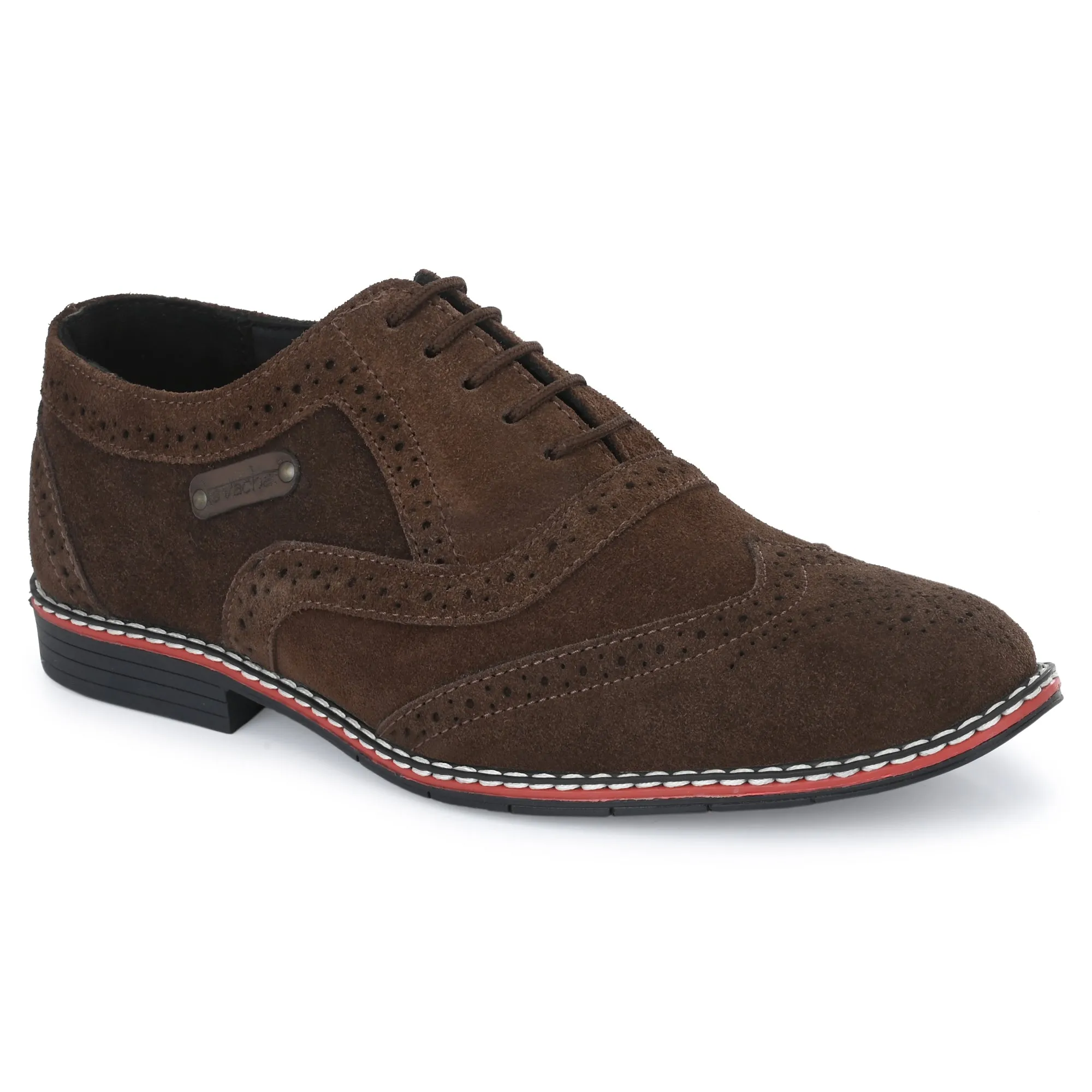 Kavacha Suede Leather Italic designed super comfortable (Memory Foam) formal shoe SG901 Derby For Men (Brown)