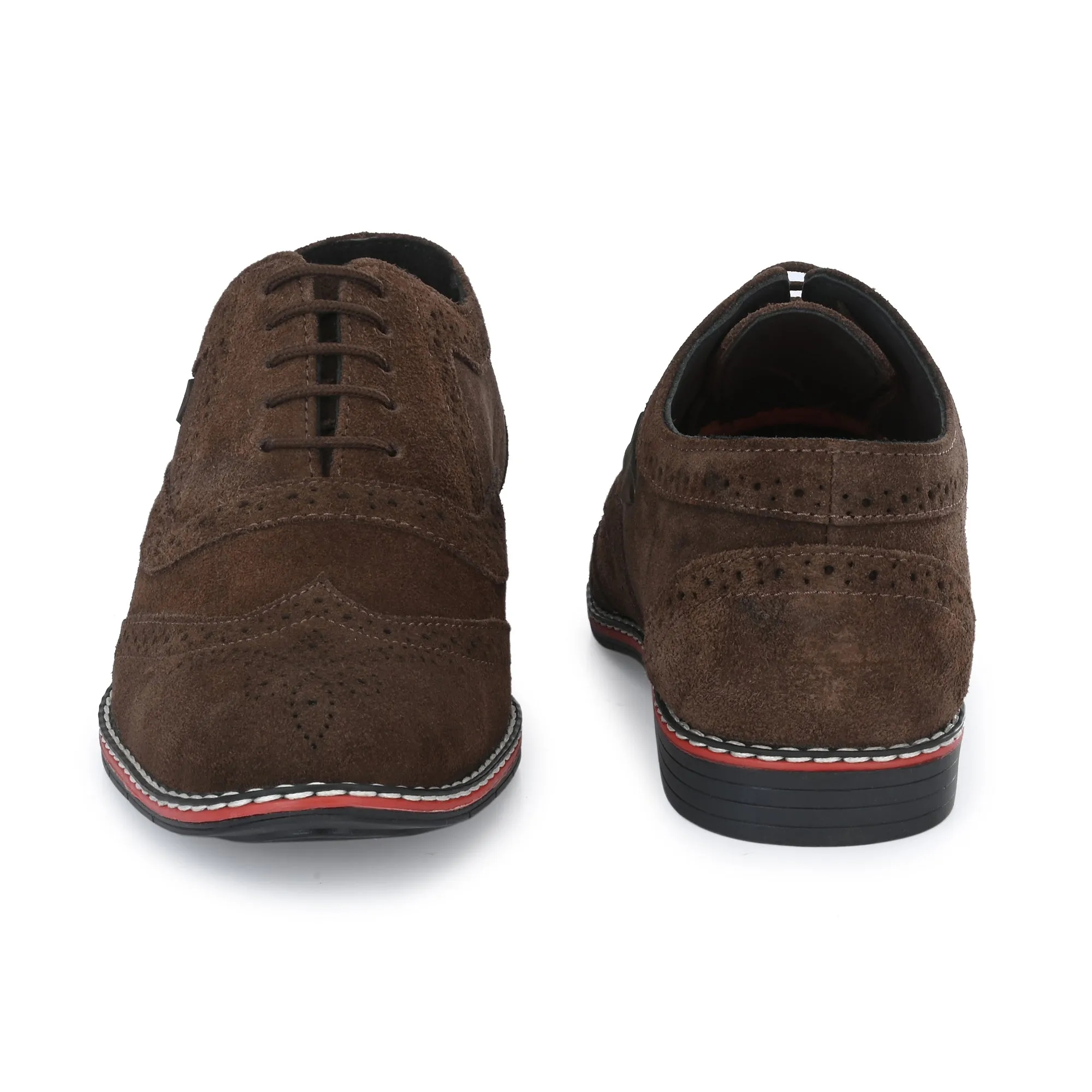 Kavacha Suede Leather Italic designed super comfortable (Memory Foam) formal shoe SG901 Derby For Men (Brown)