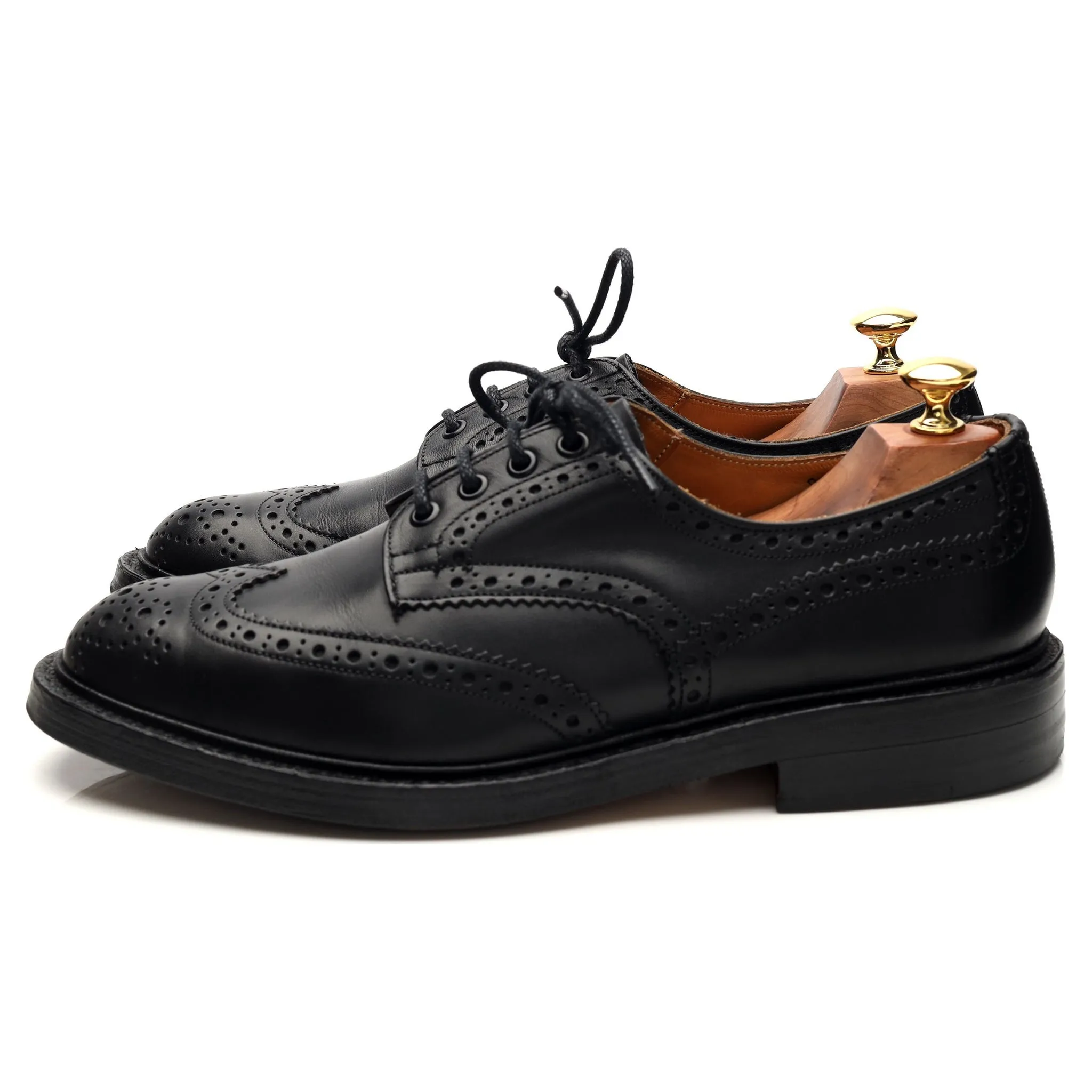 'Keswick' Black Leather Derby Brogues UK 9