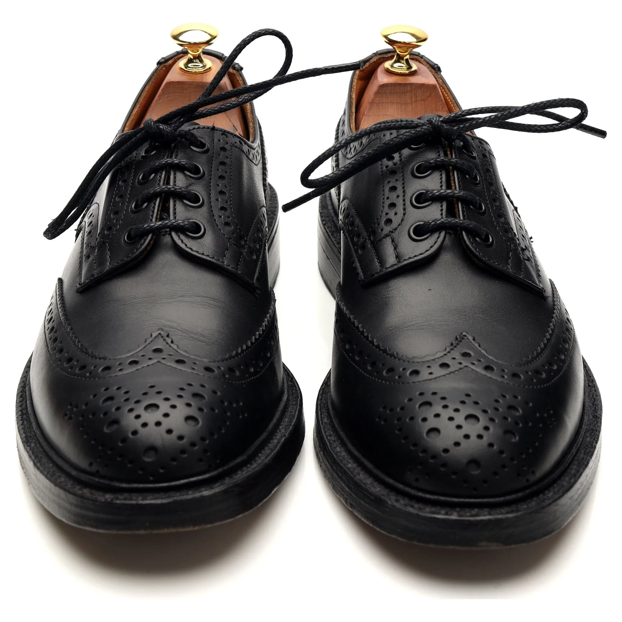 'Keswick' Black Leather Derby Brogues UK 9