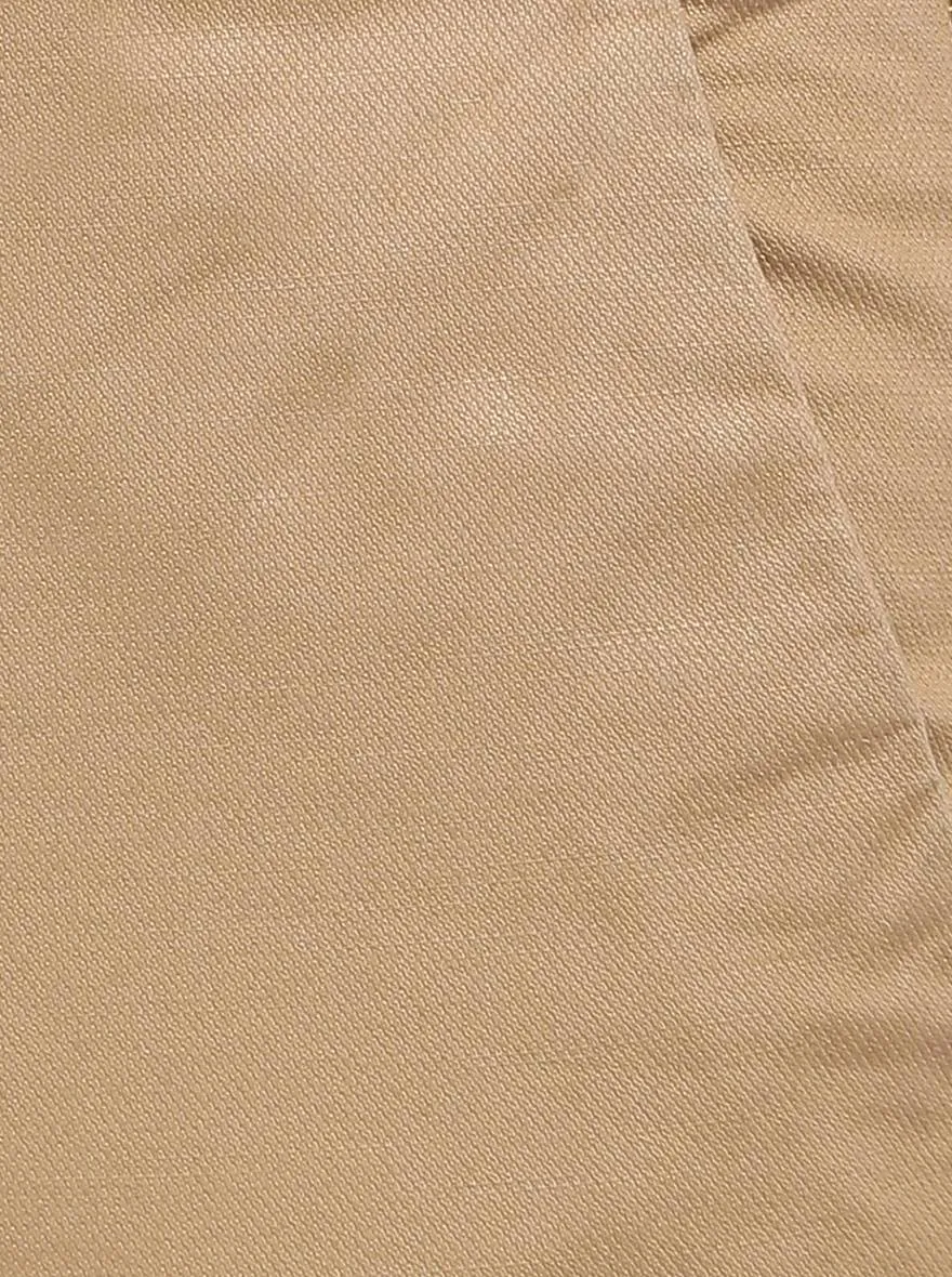 Khaki Solid Slim Fit Casual Trouser | JadeBlue