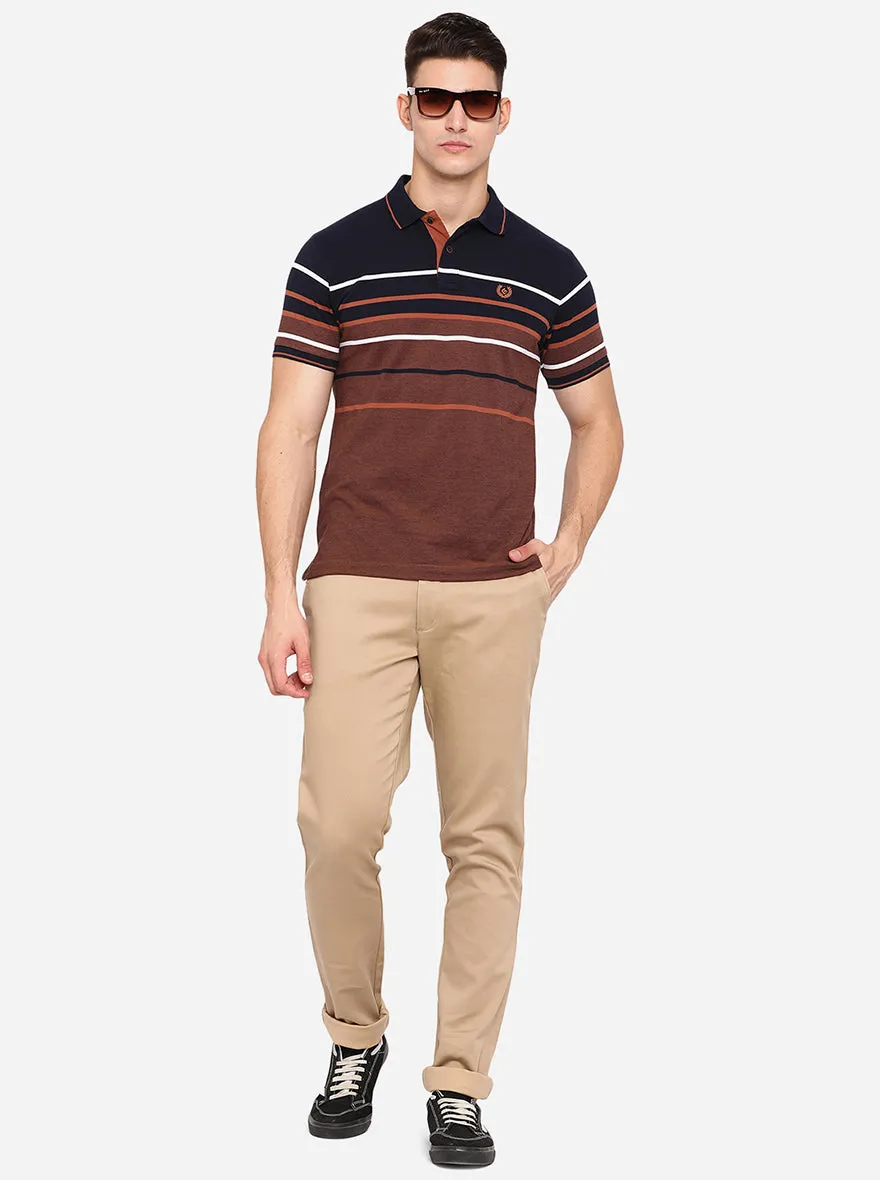 Khaki Solid Uno Fit Casual Trouser | JadeBlue