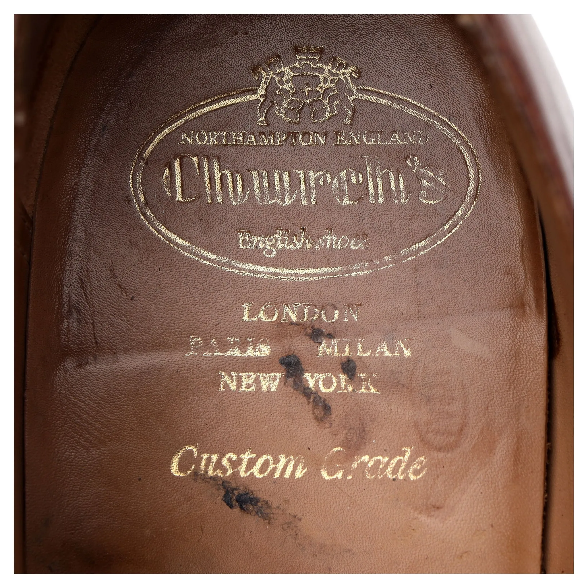 'Kingsthorpe' Tan Brown Leather Apron Derby UK 11.5 G
