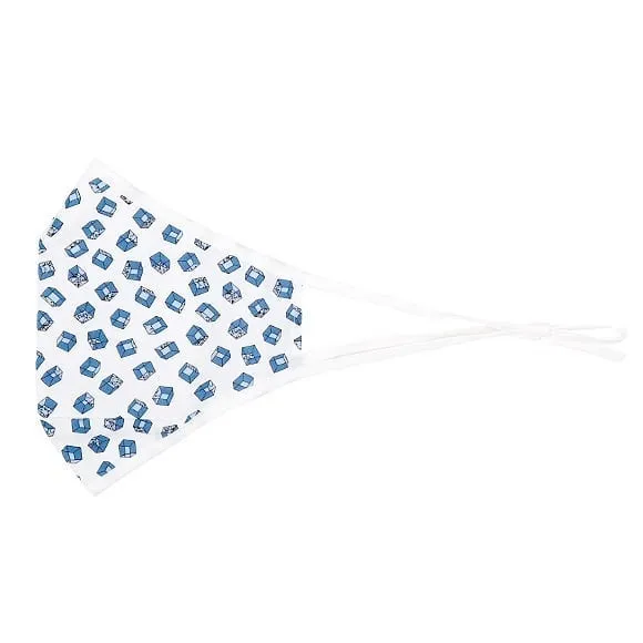 Kutehealth Designed Printed Washable Mouth Cover with 3Pcs 5 Layers Filters -BOXED OUT BLUE