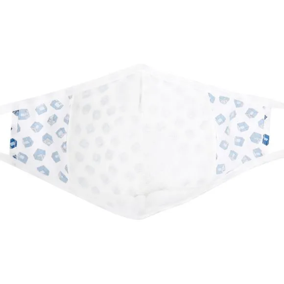 Kutehealth Designed Printed Washable Mouth Cover with 3Pcs 5 Layers Filters -BOXED OUT BLUE