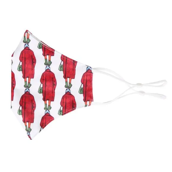 Kutehealth Designed Printed Washable Mouth Cover with 3Pcs 5 Layers Filters - LADY IN RED