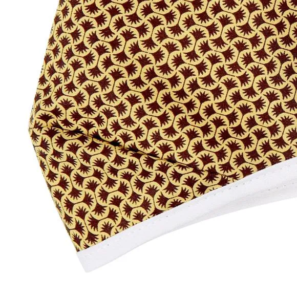 Kutehealth Designed Printed Washable Mouth Cover with 3Pcs 5 Layers Filters-YELLOW DAMASK