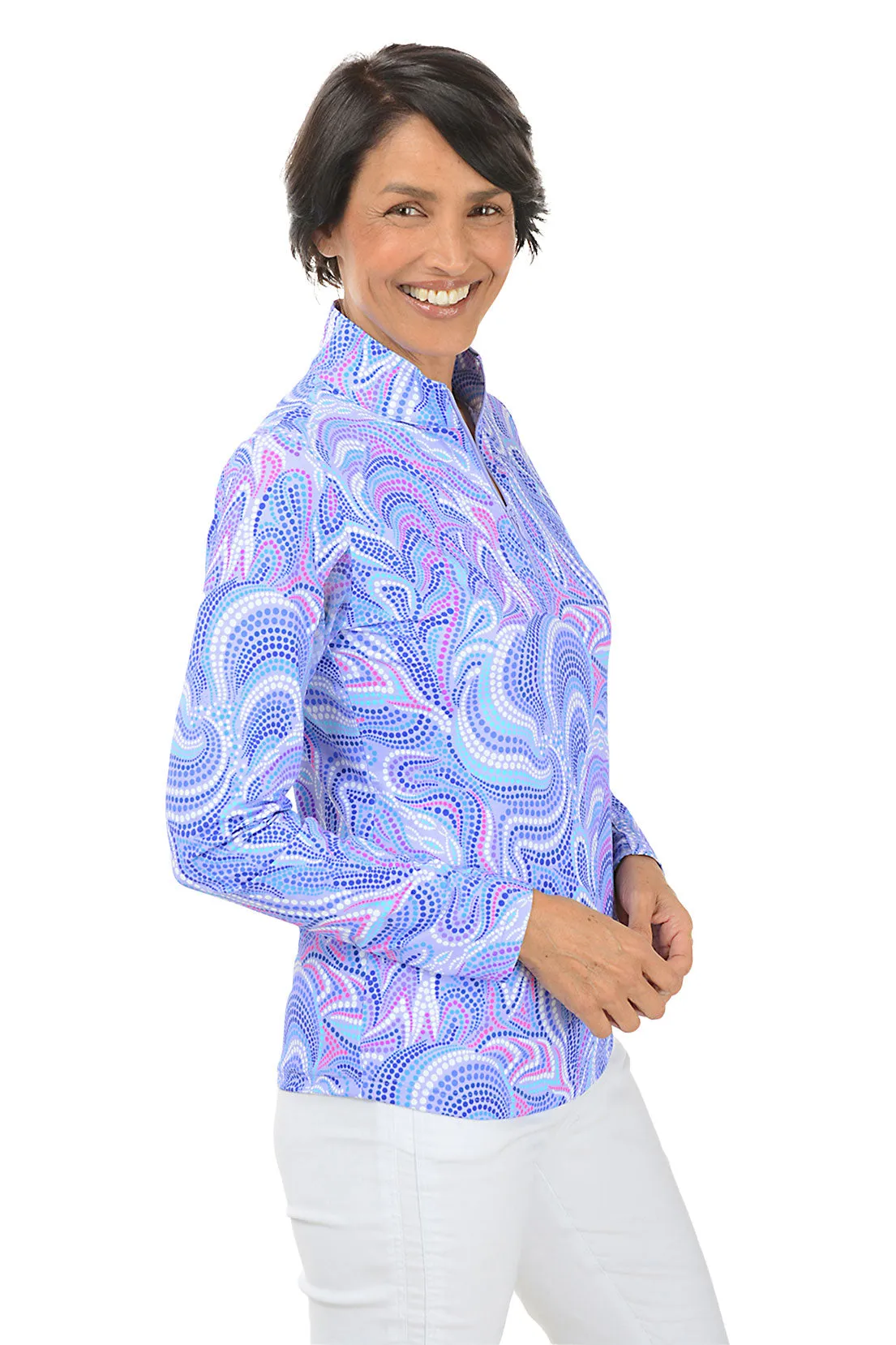 Lavender Rebecca Dots UPF50  Sun Shirt
