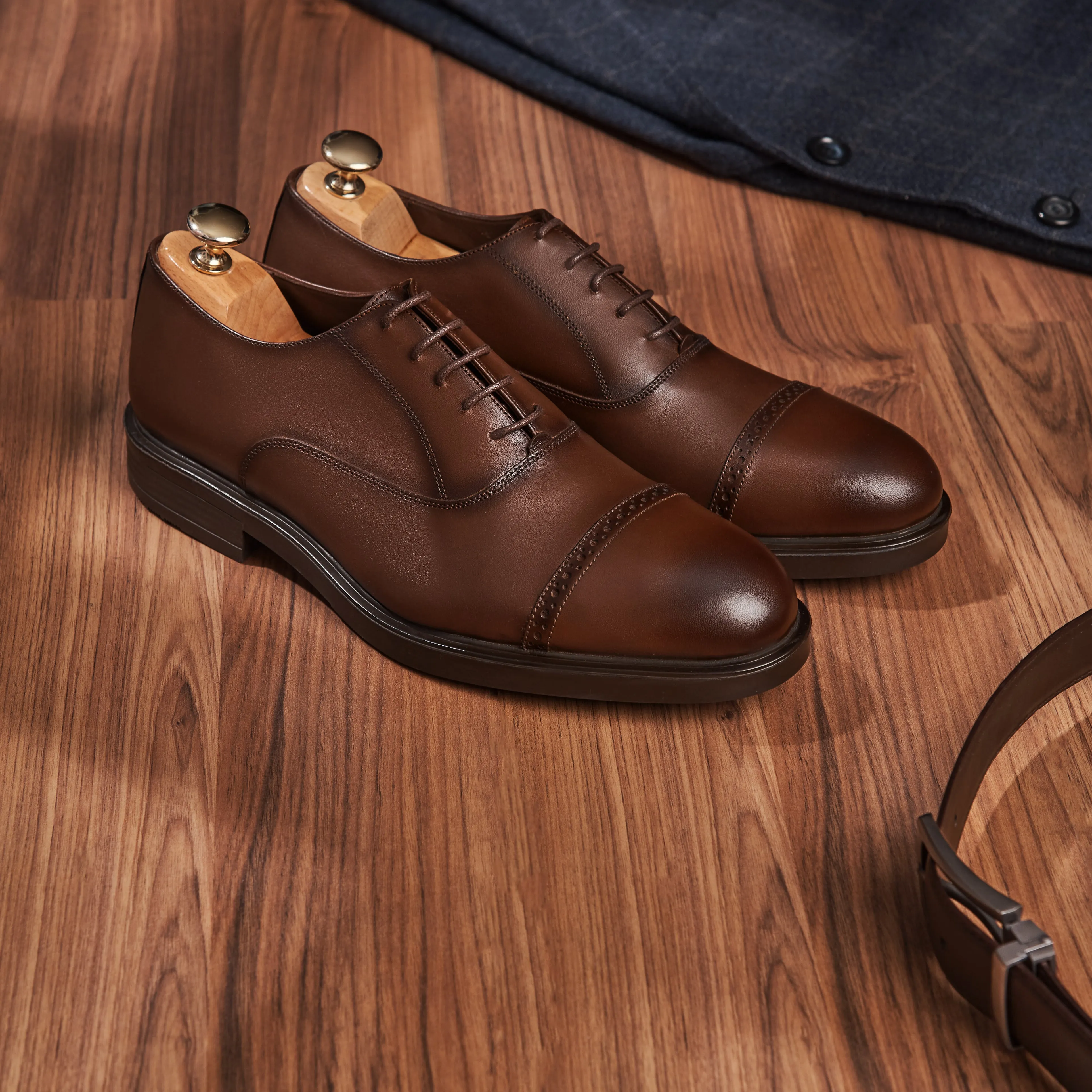 Leicester Cap Semi Brogue